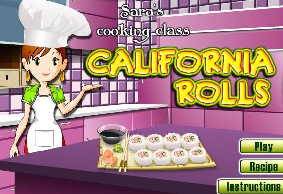 the game sara cooking class california rolls recipe online